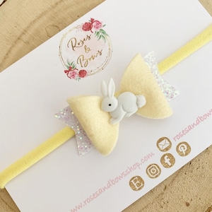 Small Bunny Bow Baby Bow Baby Headband Girl's Headband Bunny Rabbit Hair Accessory Easter Gift Lemon