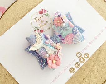 Mermaid hair bow - Mermaid headband - Mermaid glitter hair bow - Mermaid tail glitter bow - Baby Headband - Girls Headband