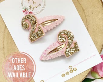 Birthday clip, birthday bow, 1st birthday clip, 2nd birthday bow, 3rd birthday clip, birthday clip etc, glitter number snap clip