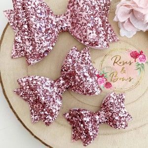 Berry Pink Bow Glitter Stickers