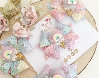 Ice Cream Hair Bow Headband - Ice Cream Bow Headband- Ice Cream Hair Bow - Baby Headband - Baby Hairband - Girls Hair Clip