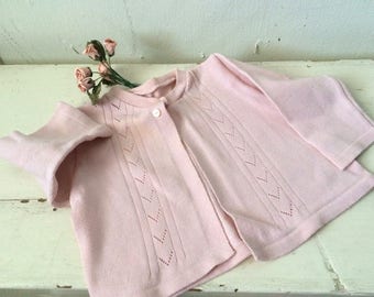 SALE***Pretty in Pink Baby Girl Vintage Pink Sweater