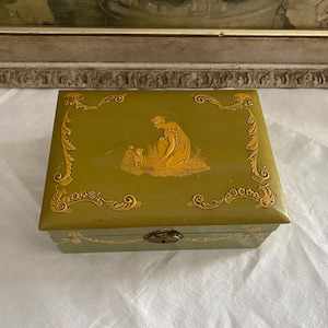 Antique Celluloid Jewelry Box 1920s