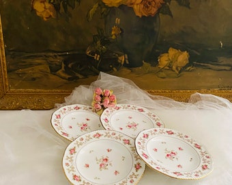 Coalport English Rose Porcelain Dessert Plates - Set of 4