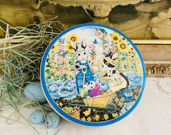 SALE***Vintage Easter Bunny Tin