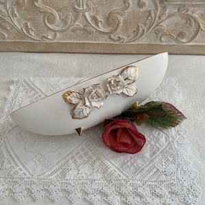 SALE***Vintage Elegant White & Gold Porcelain Bowl/ Jardiniere