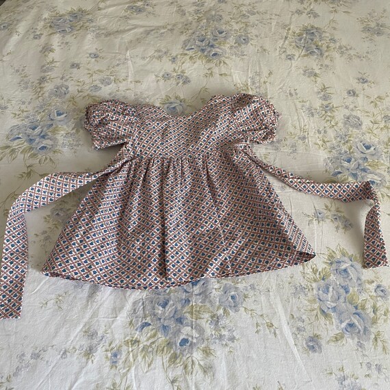 Viintage 1930s Girl's Red & Blue Floral Feed Sack