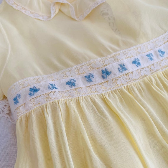Vintage Yellow Nylon Baby Girl Dress 1950s - image 4