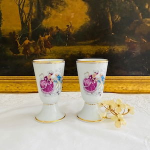 Vintage Pair of 2 Pillivuyt  French Mazagran Porcelain Cups