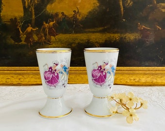 Vintage Pair of 2 Pillivuyt  French Mazagran Porcelain Cups