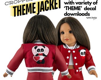 Limited Time Bundle-18" Doll Varsity Theme Jacket  3-in-1 Sewing Pattern-Printable JPG Decals-Unlined-Lined/Pockets-Top & Pants-PDF download