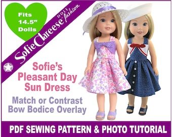 14.5 Inch Doll Clothes Pattern-Pleasant Day Sundress-Digital PDF by Sofie Clareese Doll Fashion