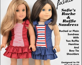 18 inch Doll Clothes Pattern-Sofie's Ruche & Ruffle Sundress-Digital PDF by Sofie Clareese Doll Fashion