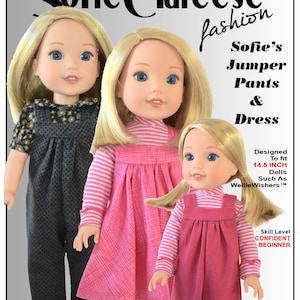 Puede incluir: Un patrón de costura para un jersey, pantalones y vestido para muñecas de 36,8 cm. El patrón está diseñado para muñecas como Wellie Wishers. El patrón es para un nivel de habilidad principiante seguro. El patrón es una descarga PDF e incluye instrucciones para imprimir, cortar y coser el patrón.