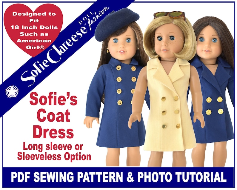 18 inch Doll Clothes Sewing PatternSofie's Coat Etsy