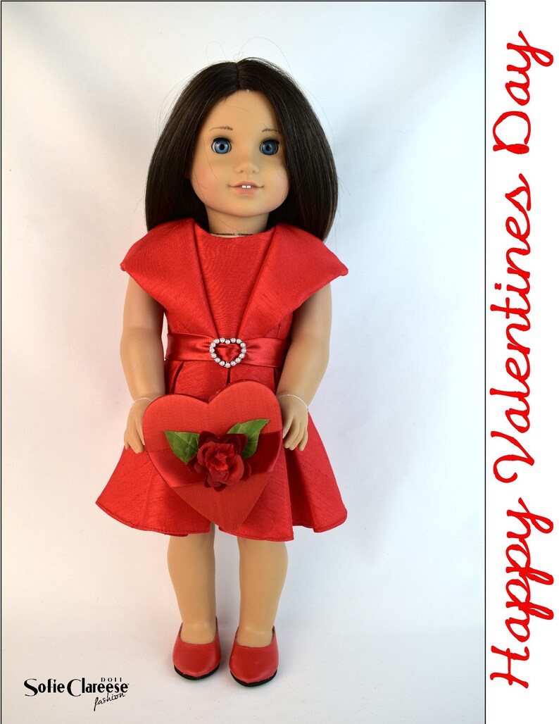 18 Inch Doll Clothes Party Shawl Collar Dress Digital PDF Pattern designed to fit dolls such as American Girl® image 9