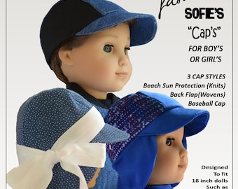 18 inch Doll Clothes Pattern-Sofie's Caps -Digital PDF by Sofie Clareese Doll Fashion