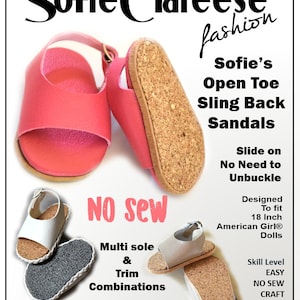 18 Inch Doll Shoe Pattern-Sofie&#39;s Open Toe Sandal Digital PDF by Sofie Clareese Doll Fashion