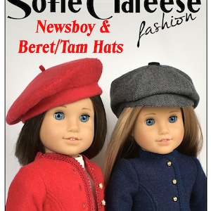 18 inch doll pattern Sofie's Newsboy & Beret/Tam Hat digital PDF Sofie Clareese Doll Fashion