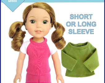 14.5 inch doll clothes pattern-Raglan Sleeve Tee-Digital PDF by Sofie Clareese Doll Fashion