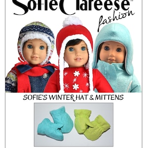 18 inch Doll Clothes Sewing Pattern-Winter Hat Mittens-Digital PDF by Sofie Clareese Doll Fashion