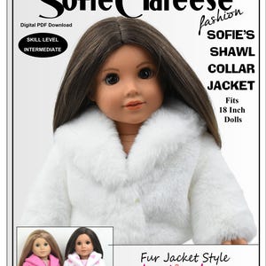 18 Inch Doll Clothes Pattern Shawl Collar Jacket Digital PDF Pattern designed to fit dolls such as American Girl®
