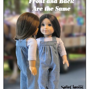 18 inch Doll Clothes Sew Pattern- Overall Bib Pants & Jumper Dress-Digital PDF by Sofie Clareese Doll Fashion image 2