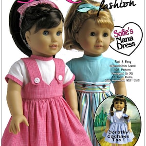 18 inch Doll Clothes Sewing Pattern-Sofie&#39;s Nana Dress-Digital PDF by Sofie Clareese Doll Fashion