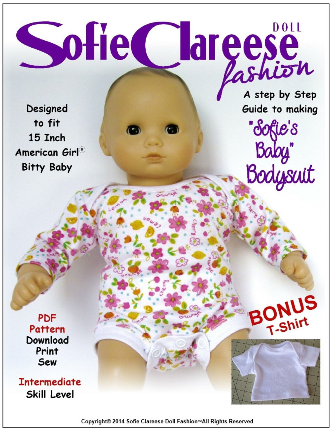 15 Inch Doll Clothes Patternsofie's Baby Bodysuitdigital Etsy