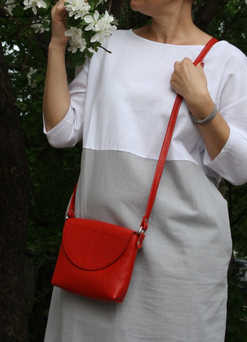 small leather shoulder bag Red leather crossbody bag Leather bag women Leather Handbag for women leather Bag red leather purse