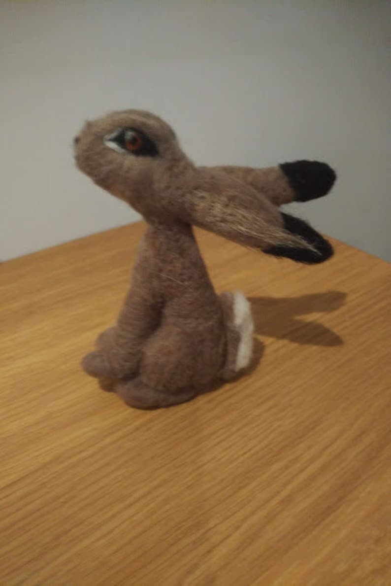 Little needle felted Hare wants you to come moon gazing with him image 3