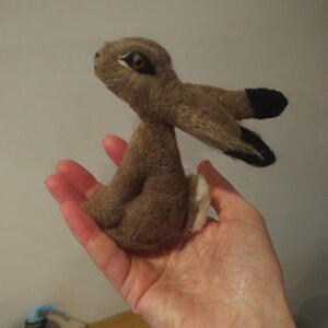 Little needle felted Hare wants you to come moon gazing with him image 2