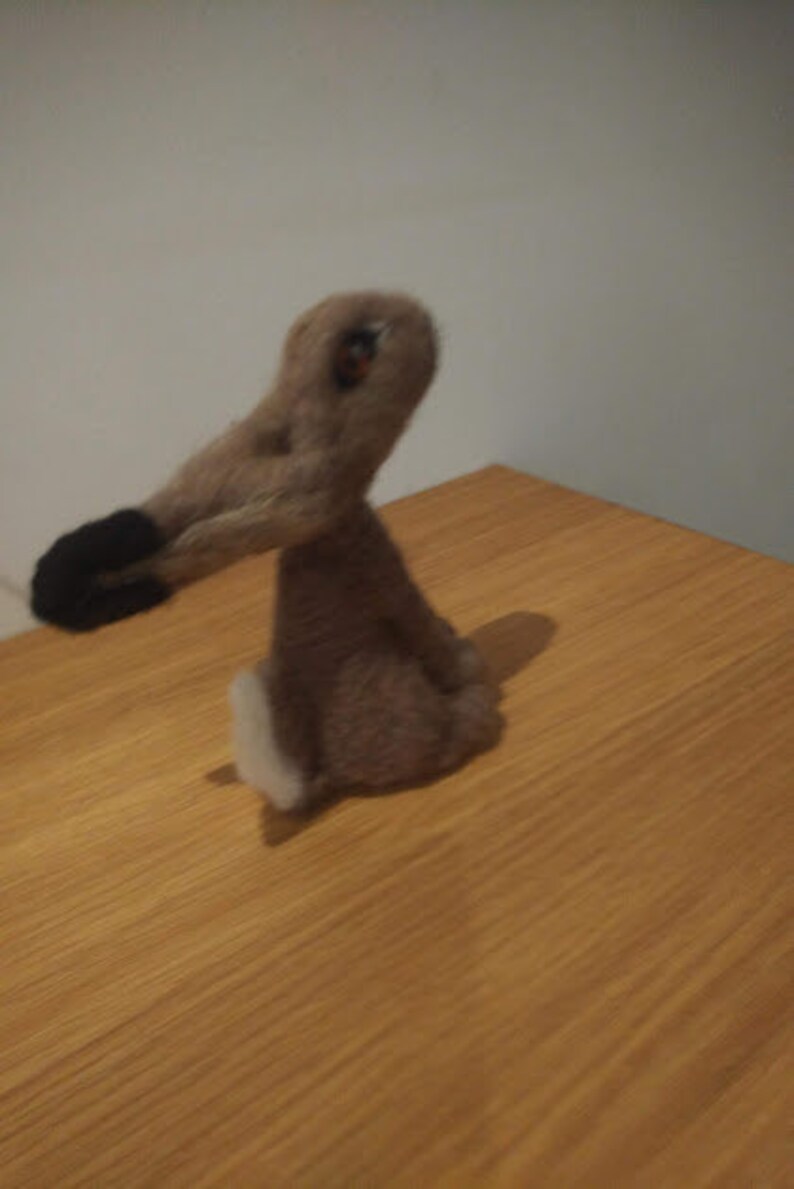 Little needle felted Hare wants you to come moon gazing with him image 8