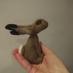 Little needle felted Hare wants you to come moon gazing with him image 1