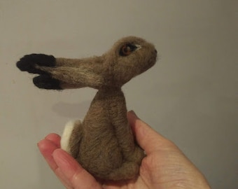 Little needle felted Hare wants you to come moon gazing with him!