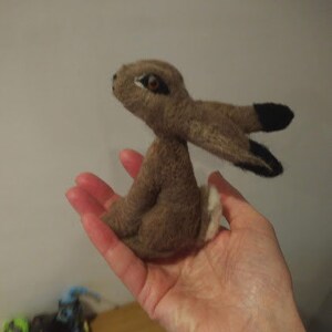 Little needle felted Hare wants you to come moon gazing with him image 7