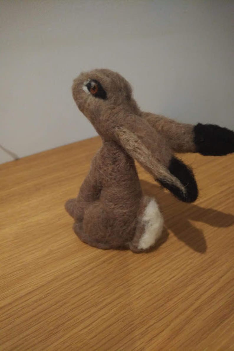 Little needle felted Hare wants you to come moon gazing with him image 4