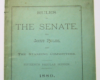 Règlement du Sénat Histoire américaine Gouvernement 1889