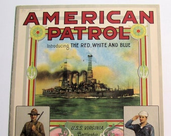 1914 AMERICAN PATROL Red, White and Blue (U.S.S. VIRGINIA) WW1