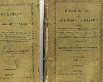 1824 A Commentary on the BOOK OF PSALMS George Lord Bishop of Norwich (Two Volumes)