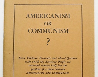 AMERICANISM OR COMMUNISM? by Walter B. Odale 1935