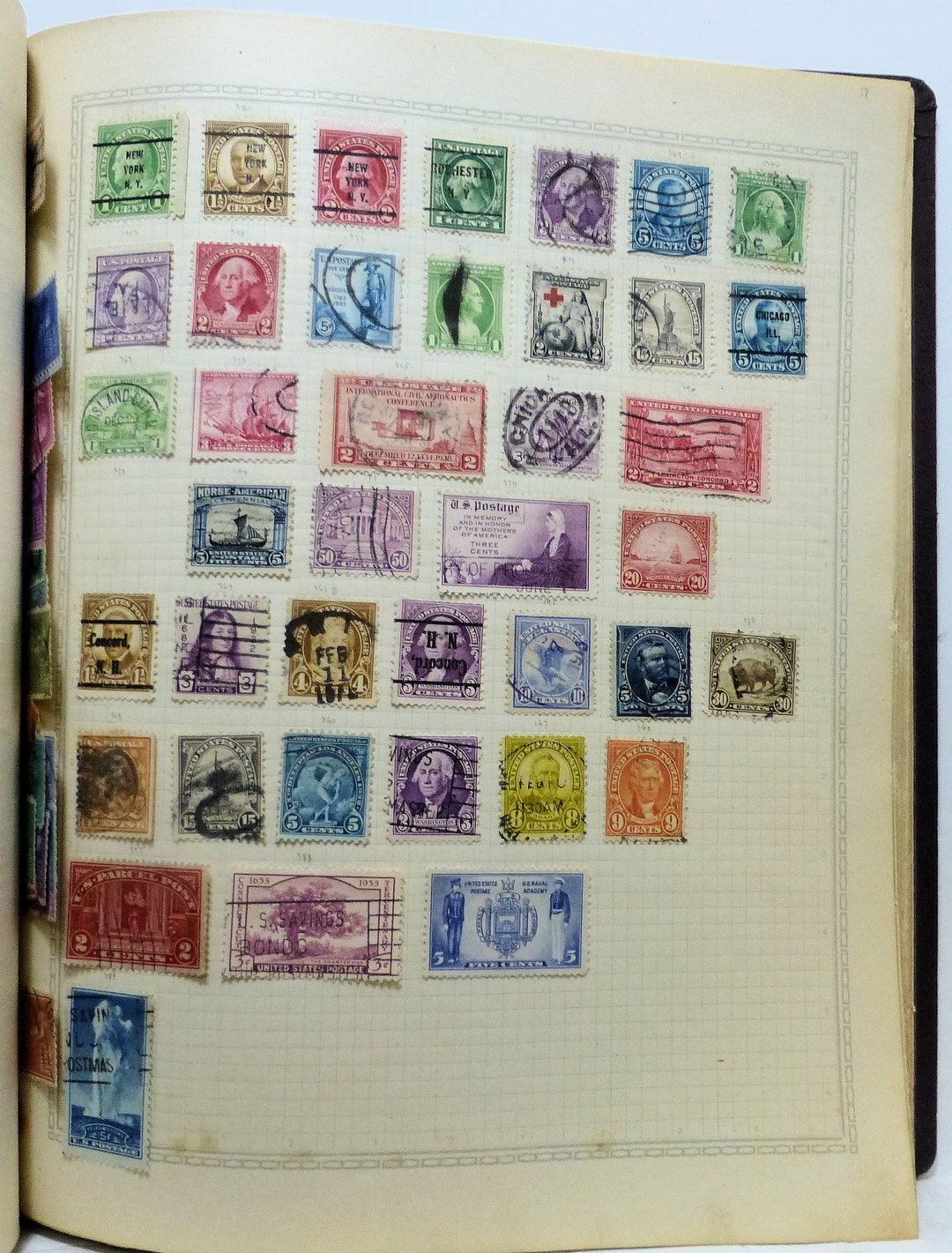 Old International Postage Stamp Book Collection Etsy