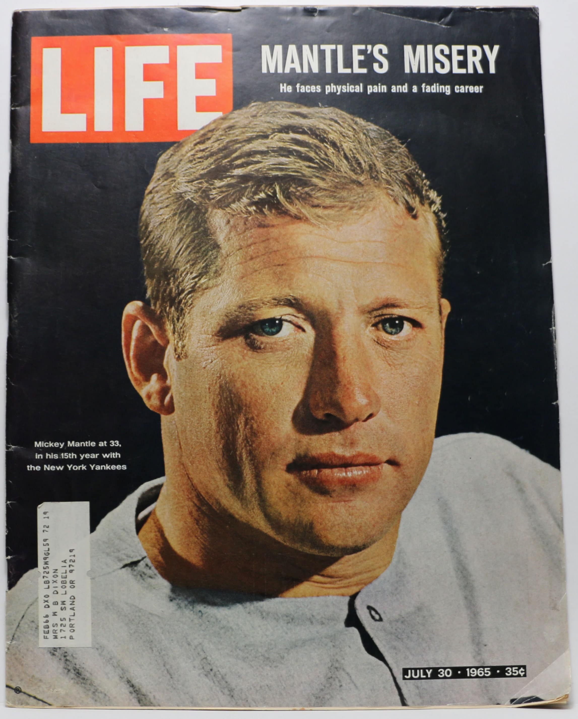 LIFE Magazine (july 30, 1965) Mickey Mantle Featured New York