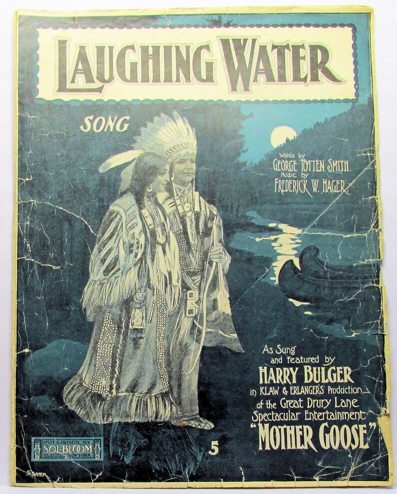 1903 LAUGHING WATER [song] Vintage Sheet Music Mother Goose Production ...
