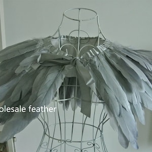 gray feather cape feather jacket feather shawl Goose feather cape Carnival feather shoulder shrug