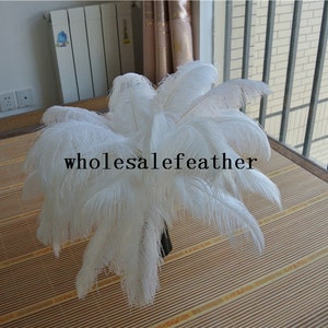 50 pcs WHITE ostrich feather plume for wedding centerpiece wedding decor party decor prom supply image 2