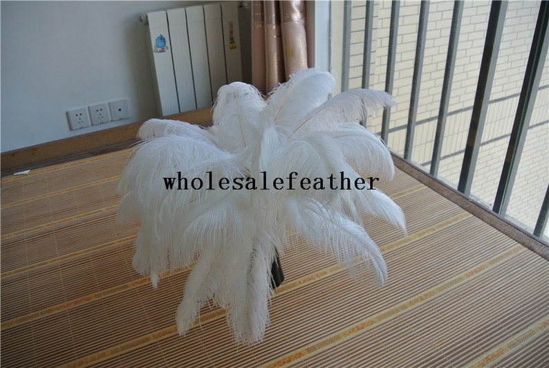 50 pcs WHITE ostrich feather plume for wedding centerpiece wedding decor party decor prom supply image 2