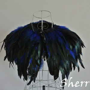 royal blue feather cape feather jacket feather shawl rooster feather cape 3 ply
