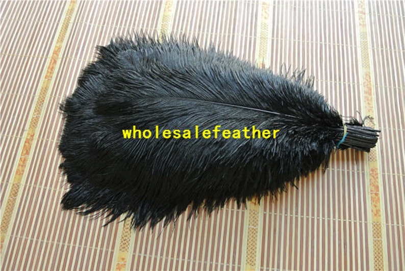 100 pcs black ostrich feather plumes for wedding centerpieces wedding decor party event supply image 2
