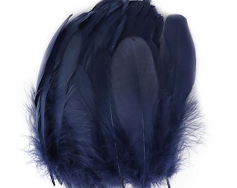 40 couleurs 100 pcs bleu marine GOOSE plumes en vrac pour l’artisanat de ravitaillement 4-7 pouces (13-18cm)